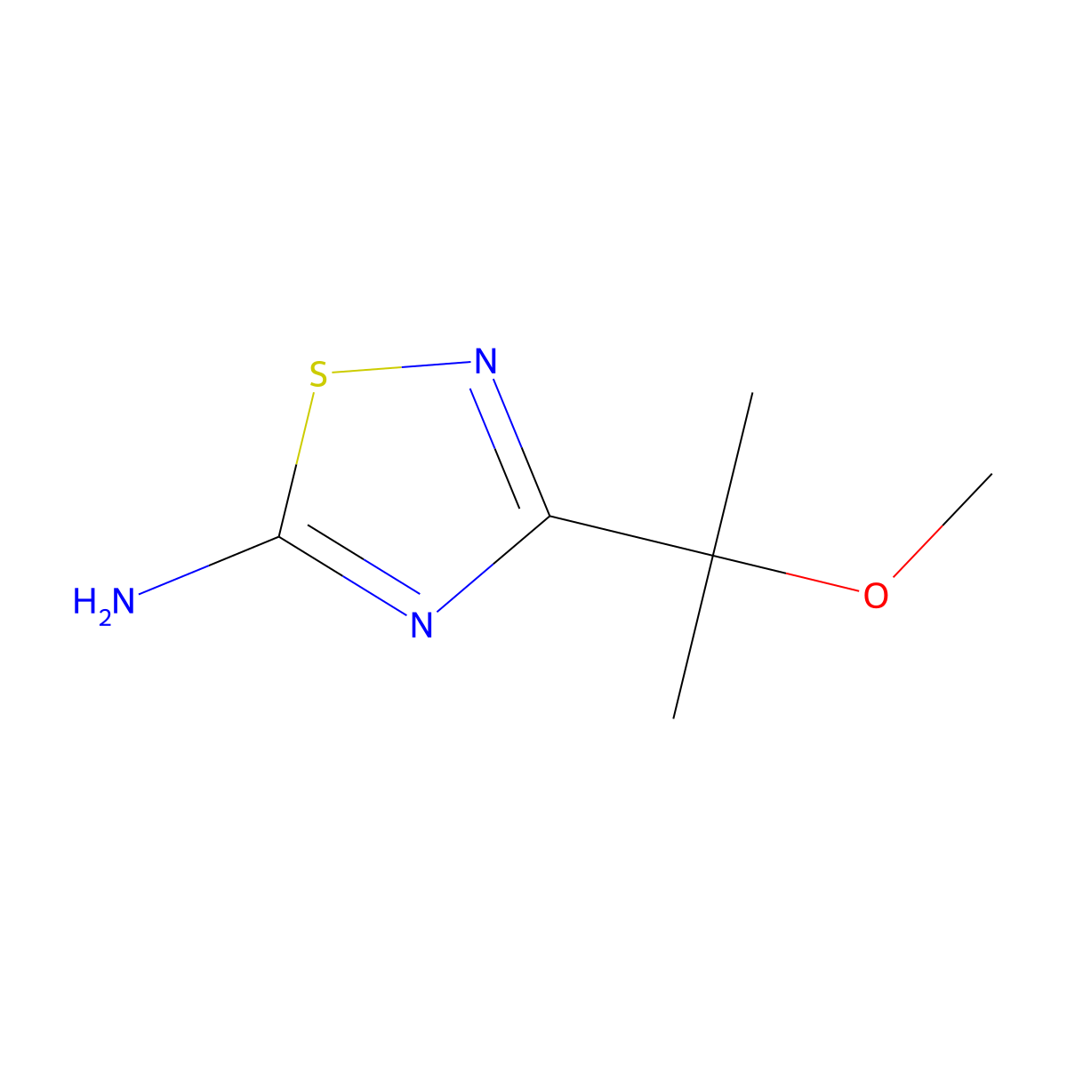 3-(2-Methoxypropan-2-yl)-1,2,4-thiadiazol-5-amine molecular structure, CAS 1528136-42-6