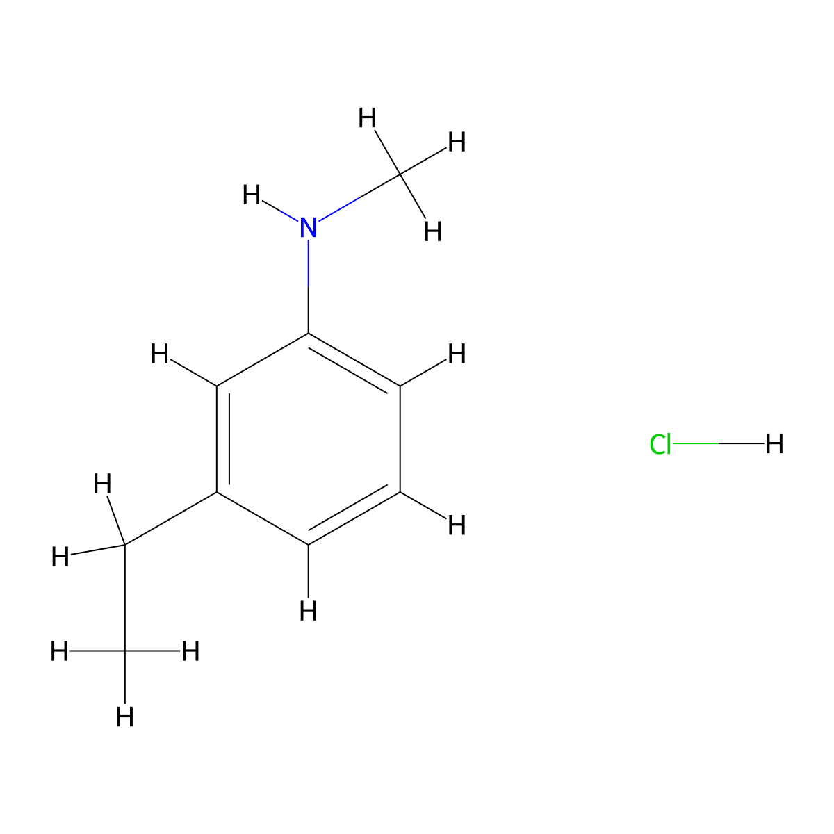 3-Ethyl-N-methylaniline hydrochloride molecular structure, CAS 152814-21-6