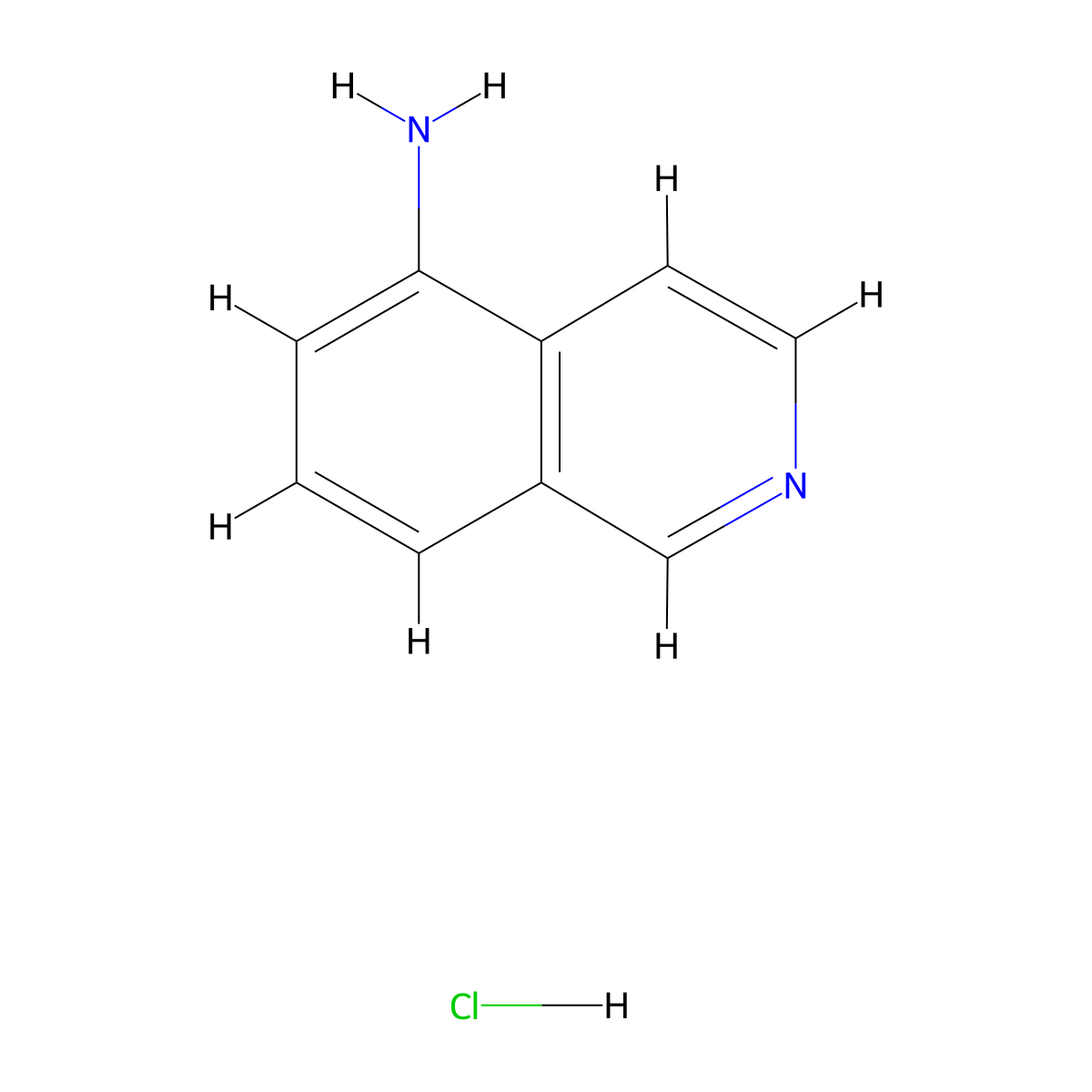 Isoquinolin-5-amine hydrochloride molecular structure, CAS 152814-23-8