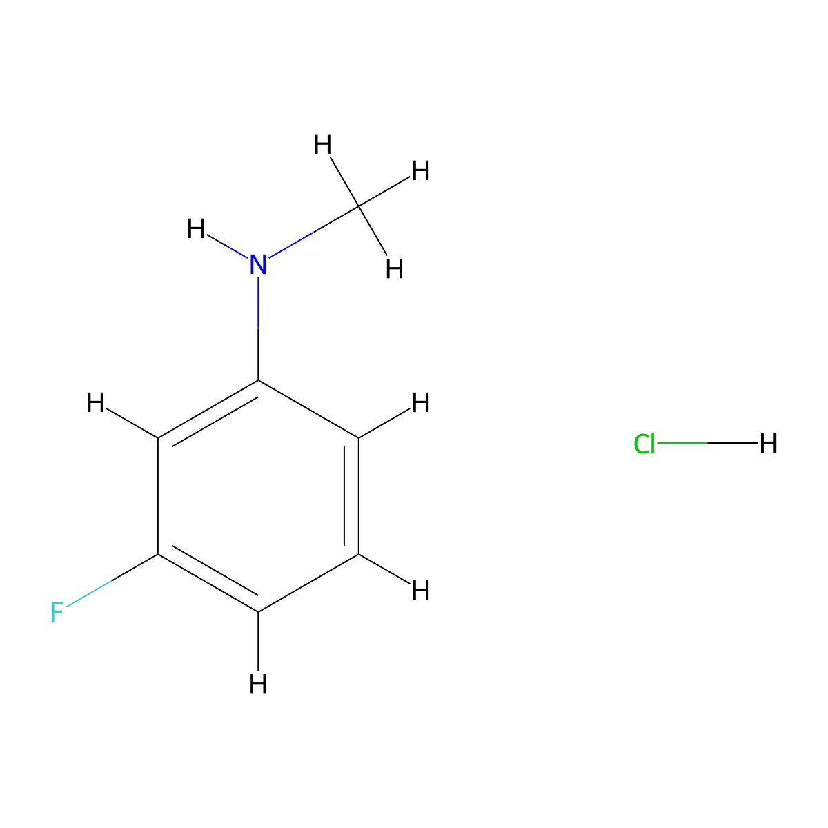 3-fluoro-N-methylaniline hydrochloride molecular structure, CAS 152814-25-0