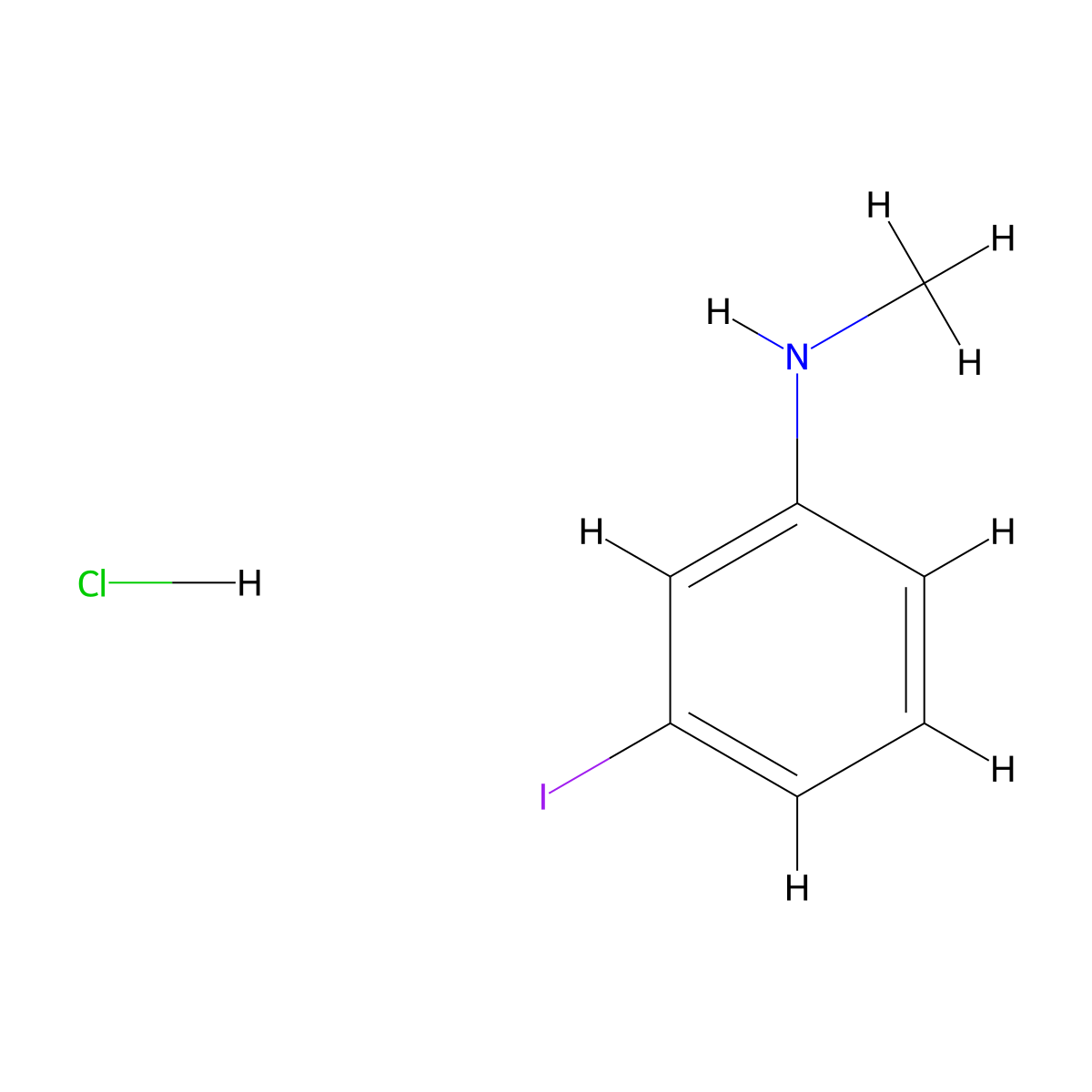 3-iodo-N-methylaniline hydrochloride molecular structure, CAS 152814-27-2