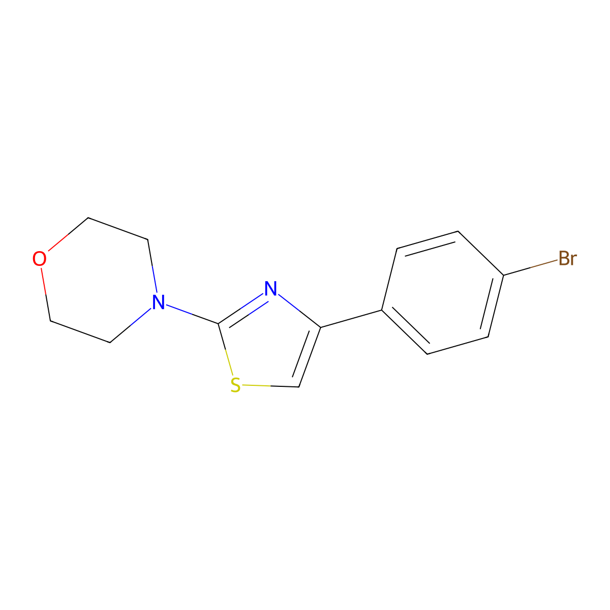4-(4-(4-Bromophenyl)Thiazol-2-yl)Morpholine molecular structure, CAS 152819-72-2