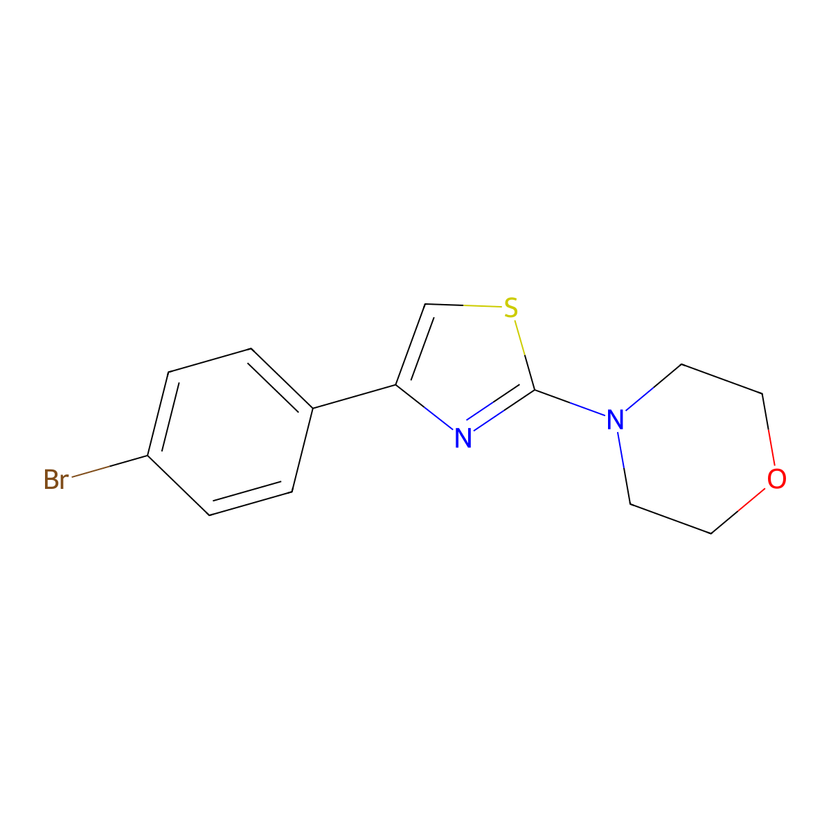 4-(4-(4-Bromophenyl)Thiazol-2-yl)Morpholine molecular structure, CAS 152819-72-2