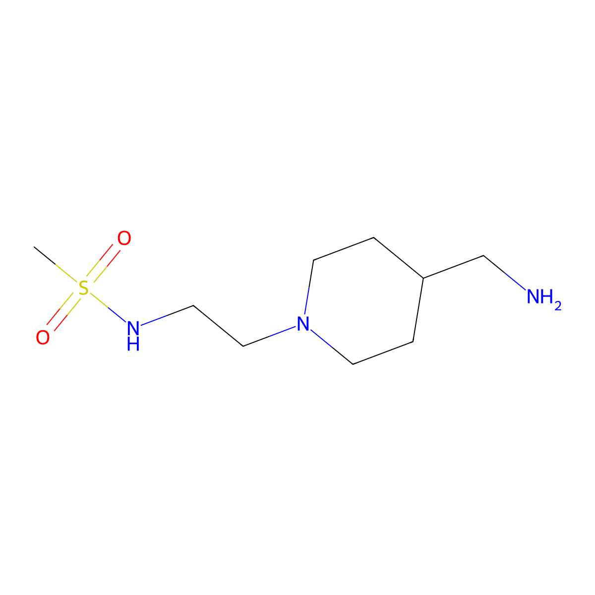 N-{2-[4-(aminomethyl)piperidin-1-yl]ethyl}methanesulfonamide molecular structure, CAS 152820-99-0