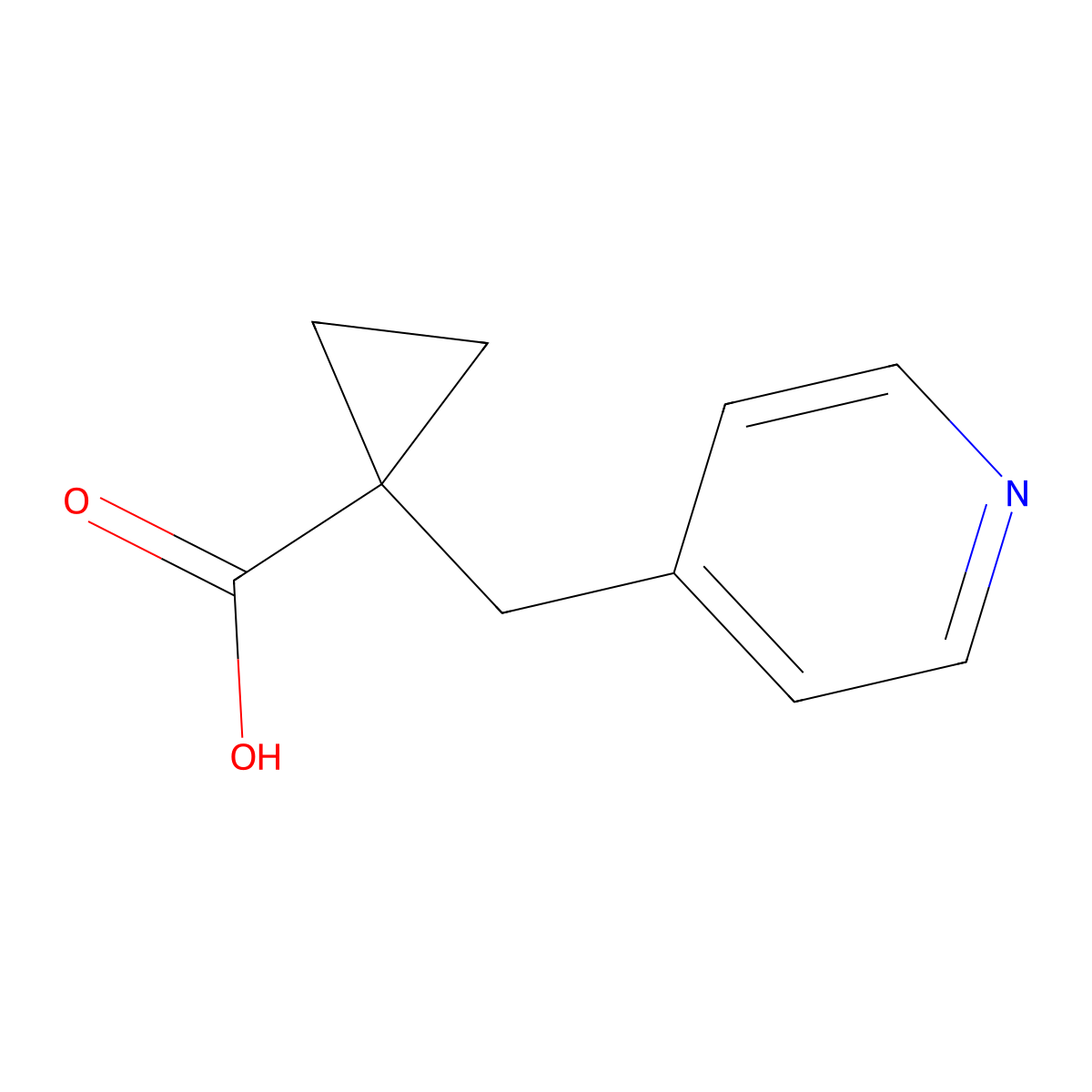 1-(Pyridin-4-ylmethyl)cyclopropane-1-carboxylic acid molecular structure, CAS 1528203-52-2