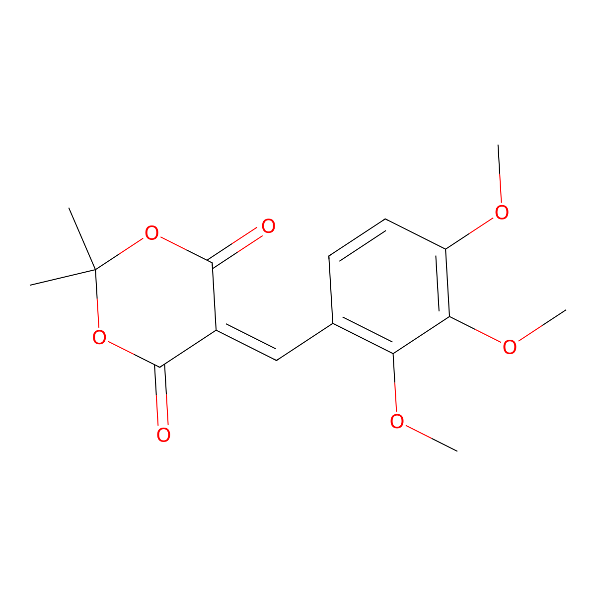 2,2-Dimethyl-5-(2,3,4-trimethoxybenzylidene)-1,3-dioxane-4,6-dione molecular structure, CAS 152821-16-4