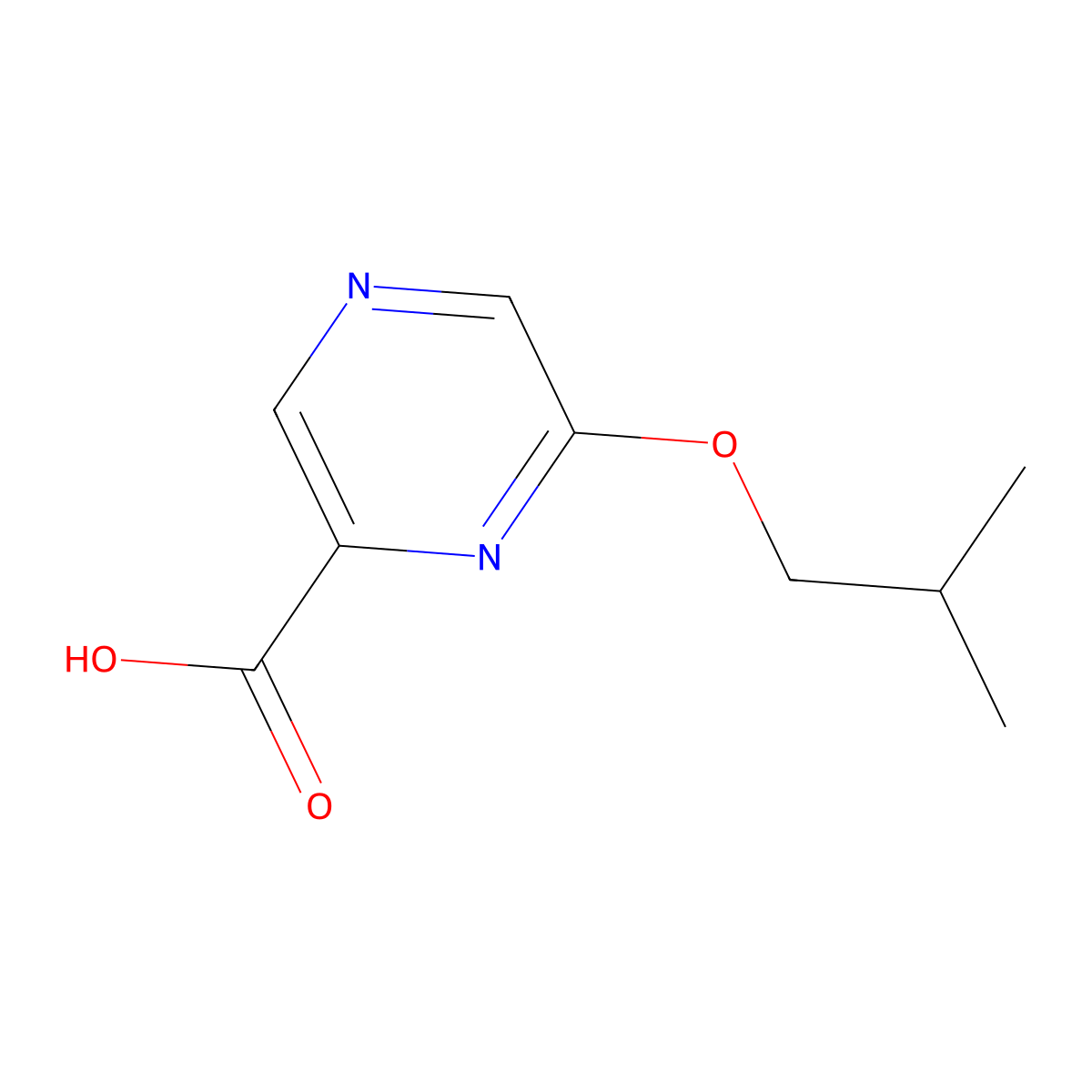 6-Isobutoxypyrazine-2-carboxylic acid molecular structure, CAS 1528231-94-8