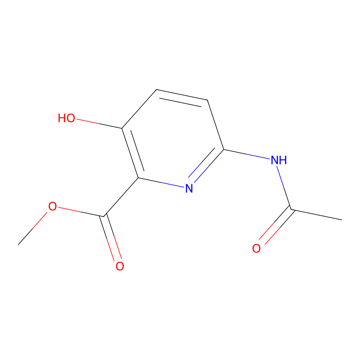 Methyl 6-acetamido-3-hydroxypicolinate molecular structure, CAS 152824-40-3