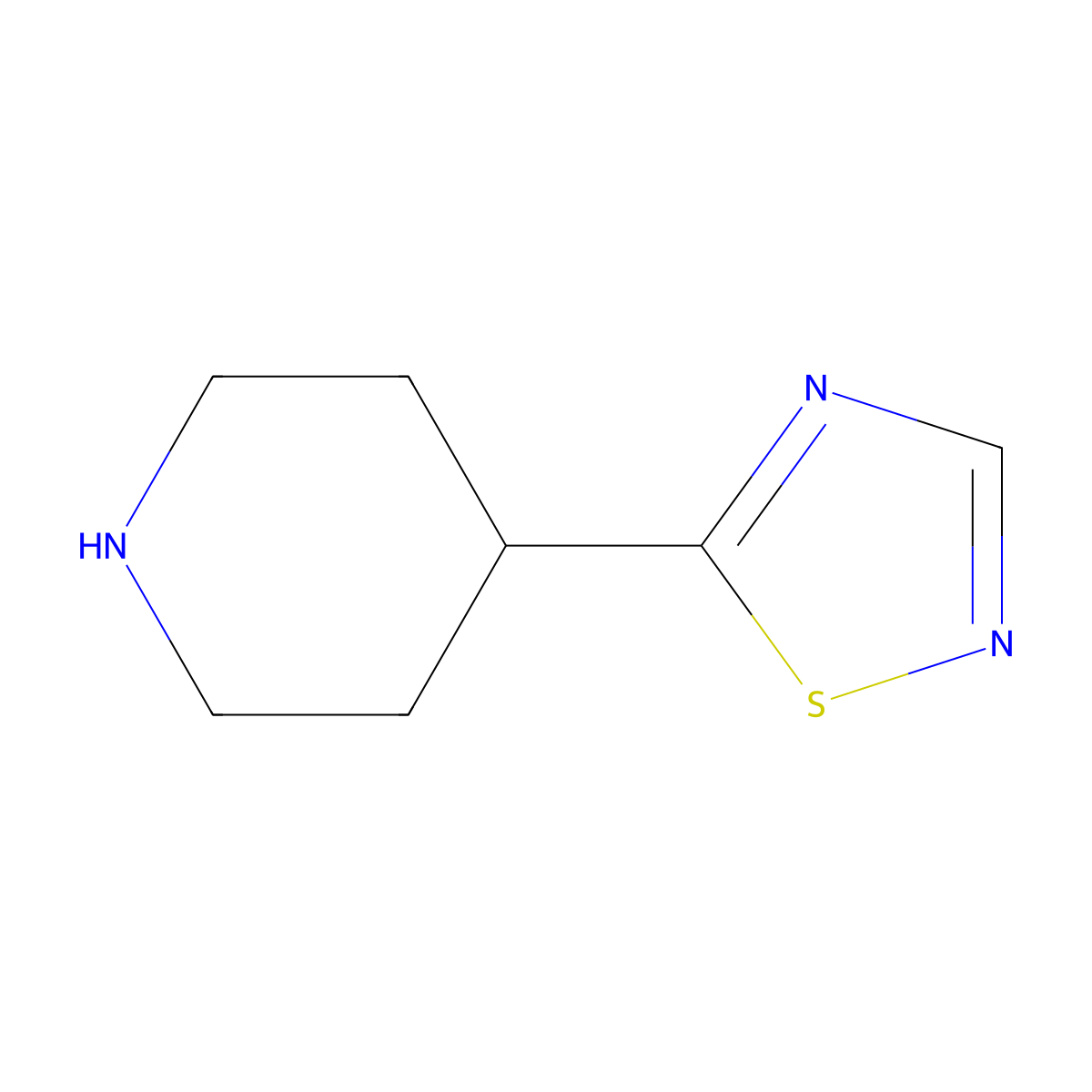 5-(Piperidin-4-yl)-1,2,4-thiadiazole molecular structure, CAS 1528249-44-6