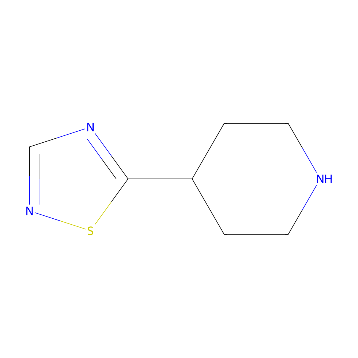 5-(Piperidin-4-yl)-1,2,4-thiadiazole molecular structure, CAS 1528249-44-6