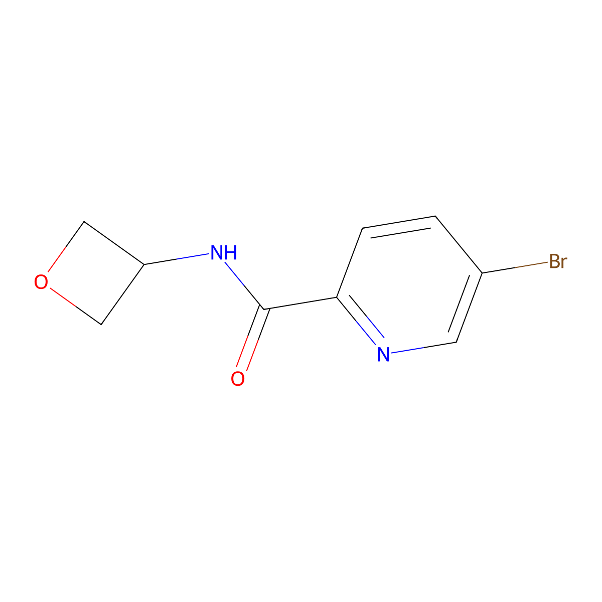 5-bromo-N-(oxetan-3-yl)pyridine-2-carboxamide molecular structure, CAS 1528267-02-8