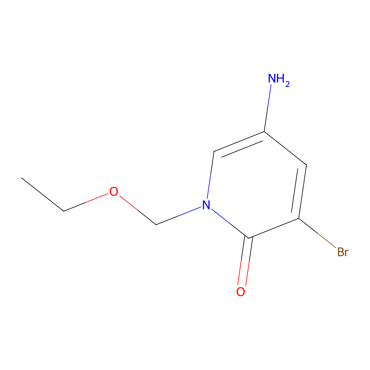 5-Amino-3-bromo-1-(ethoxymethyl)-1,2-dihydropyridin-2-one molecular structure, CAS 1528295-90-0