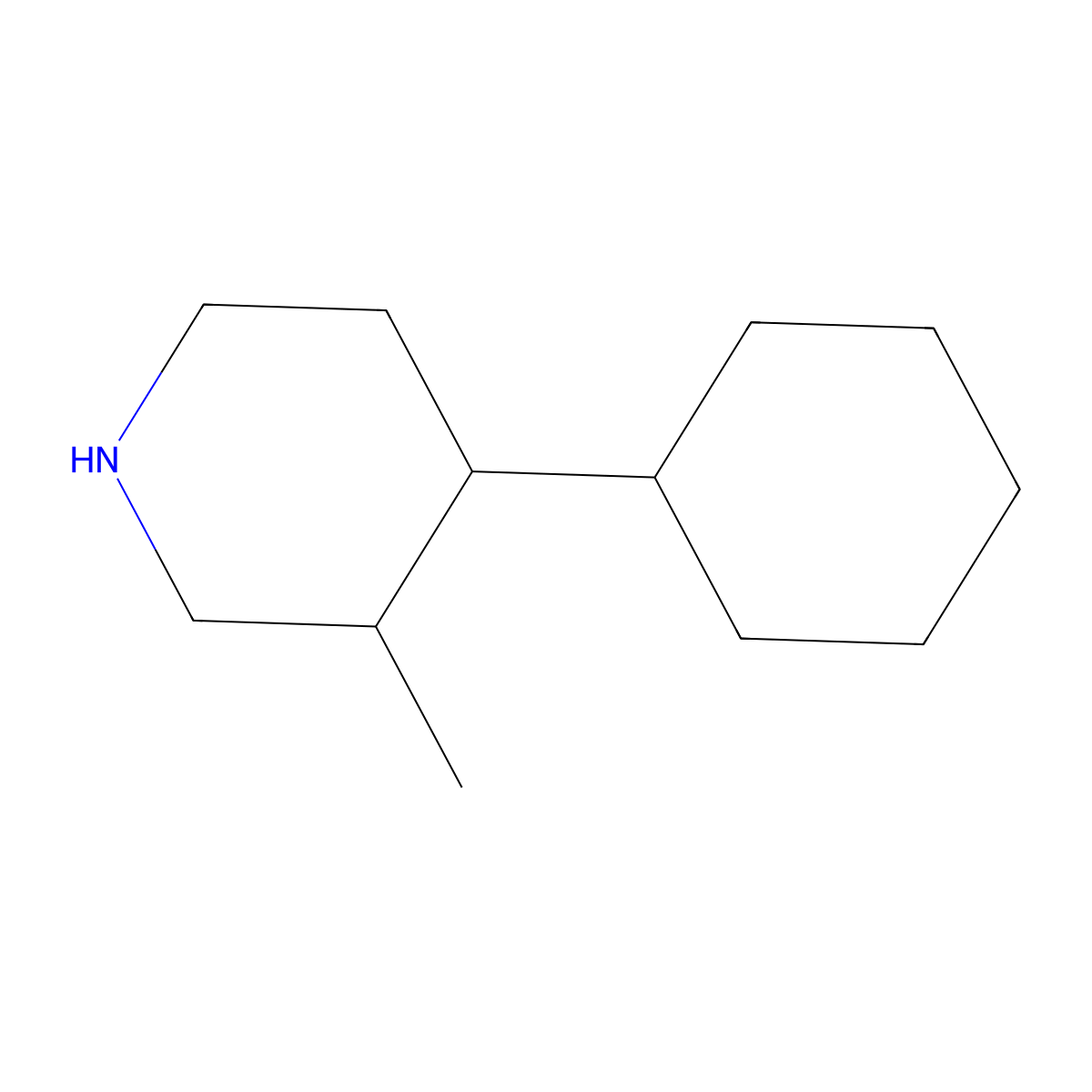4-Cyclohexyl-3-methylpiperidine molecular structure, CAS 1528321-98-3