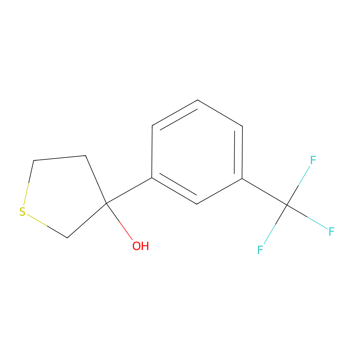 Tetrahydro-3-[3-(trifluoromethyl)phenyl]thiophene-3-ol molecular structure, CAS 1528322-42-0