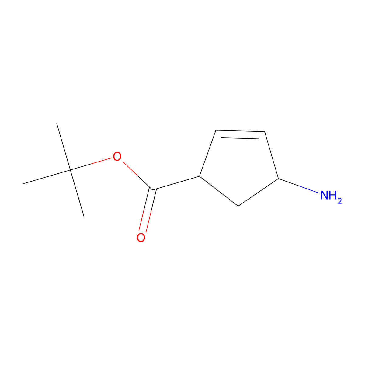 Tert-butyl 4-aminocyclopent-2-ene-1-carboxylate molecular structure, CAS 1528342-05-3