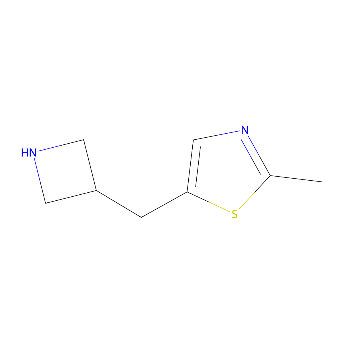 5-[(Azetidin-3-yl)methyl]-2-methyl-1,3-thiazole molecular structure, CAS 1528383-42-7