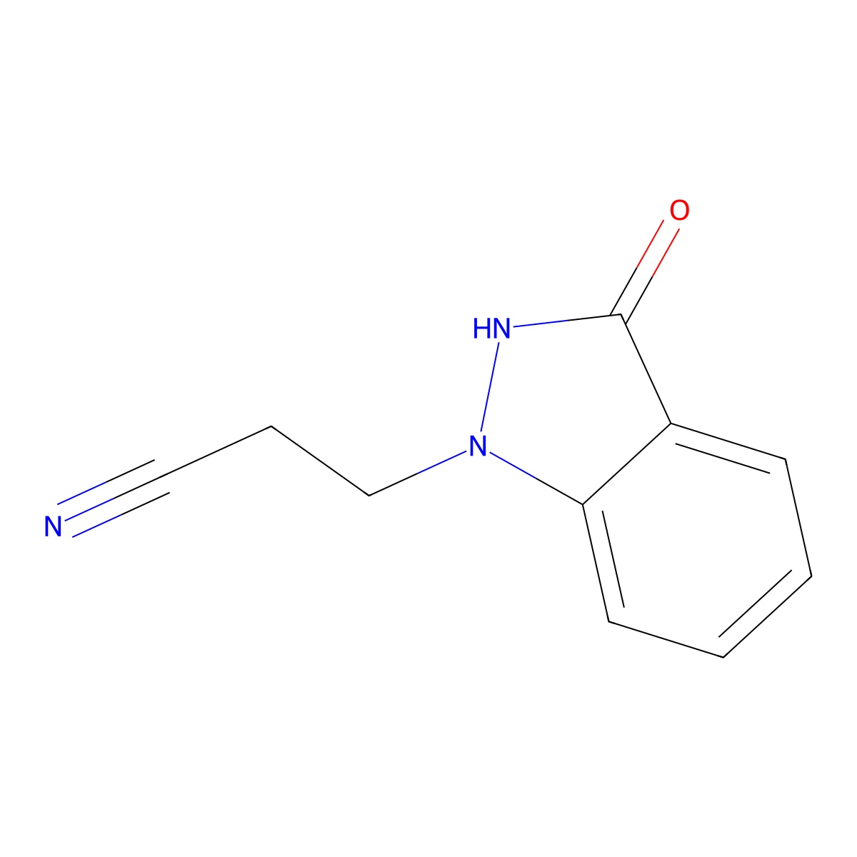 3-(3-hydroxy-1H-indazol-1-yl)propanenitrile molecular structure, CAS 152839-64-0