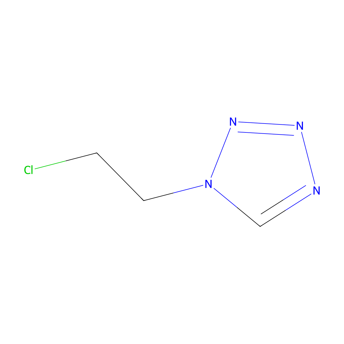 1-(2-chloroethyl)-1H-1,2,3,4-tetrazole molecular structure, CAS 15284-27-2