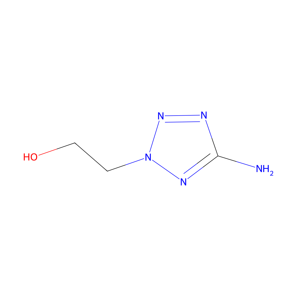 5-Amino-2H-tetrazole-2-ethanol molecular structure, CAS 15284-30-7