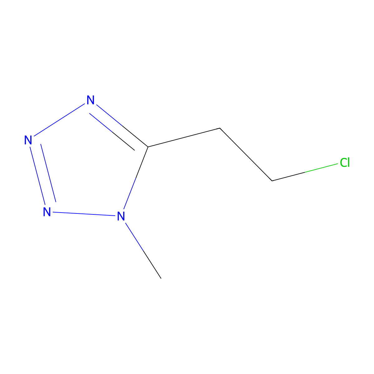 5-(2-chloroethyl)-1-methyl-1H-tetrazole molecular structure, CAS 15284-37-4