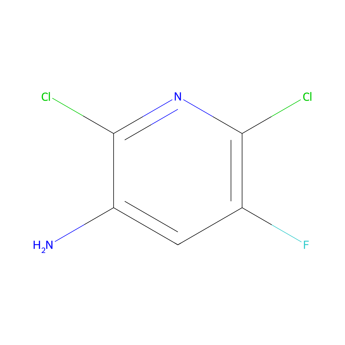 2,6-Dichloro-5-fluoropyridin-3-amine molecular structure, CAS 152840-65-8