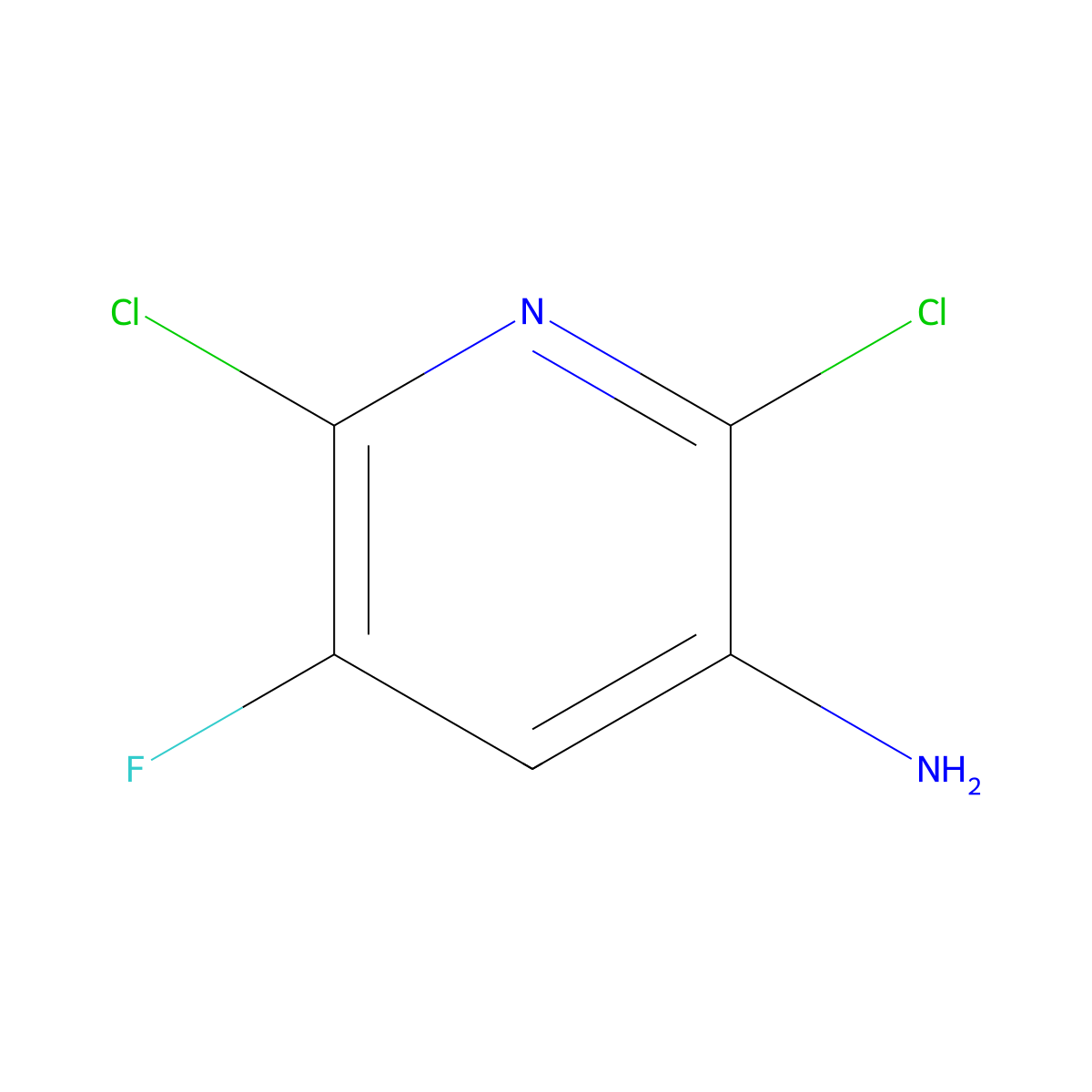 2,6-Dichloro-5-fluoropyridin-3-amine molecular structure, CAS 152840-65-8