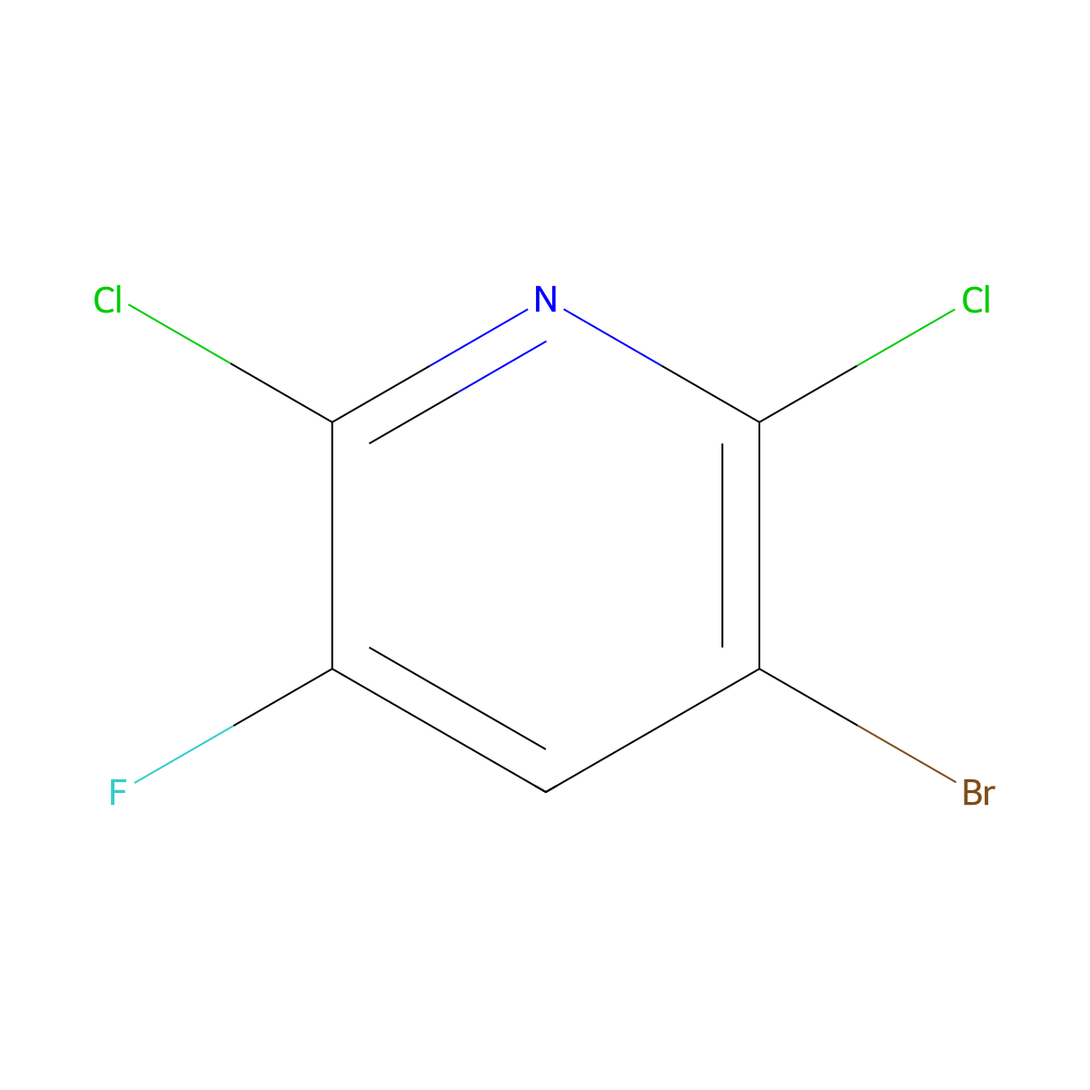 3-Bromo-2,6-dichloro-5-fluoropyridine molecular structure, CAS 152840-66-9