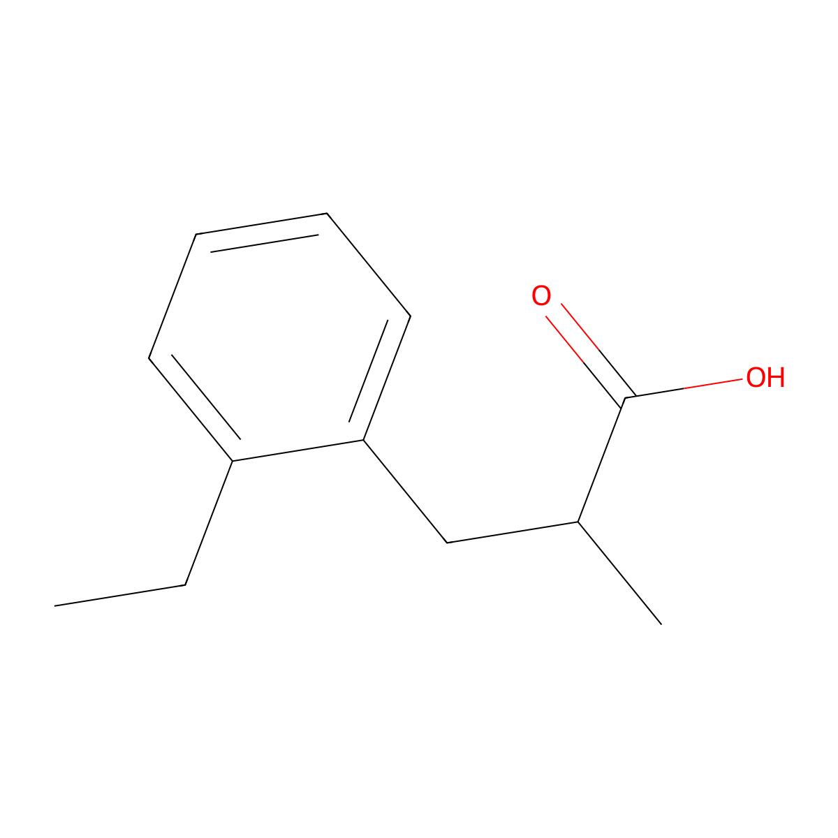 3-(2-Ethylphenyl)-2-methylpropanoic acid molecular structure, CAS 1528405-76-6