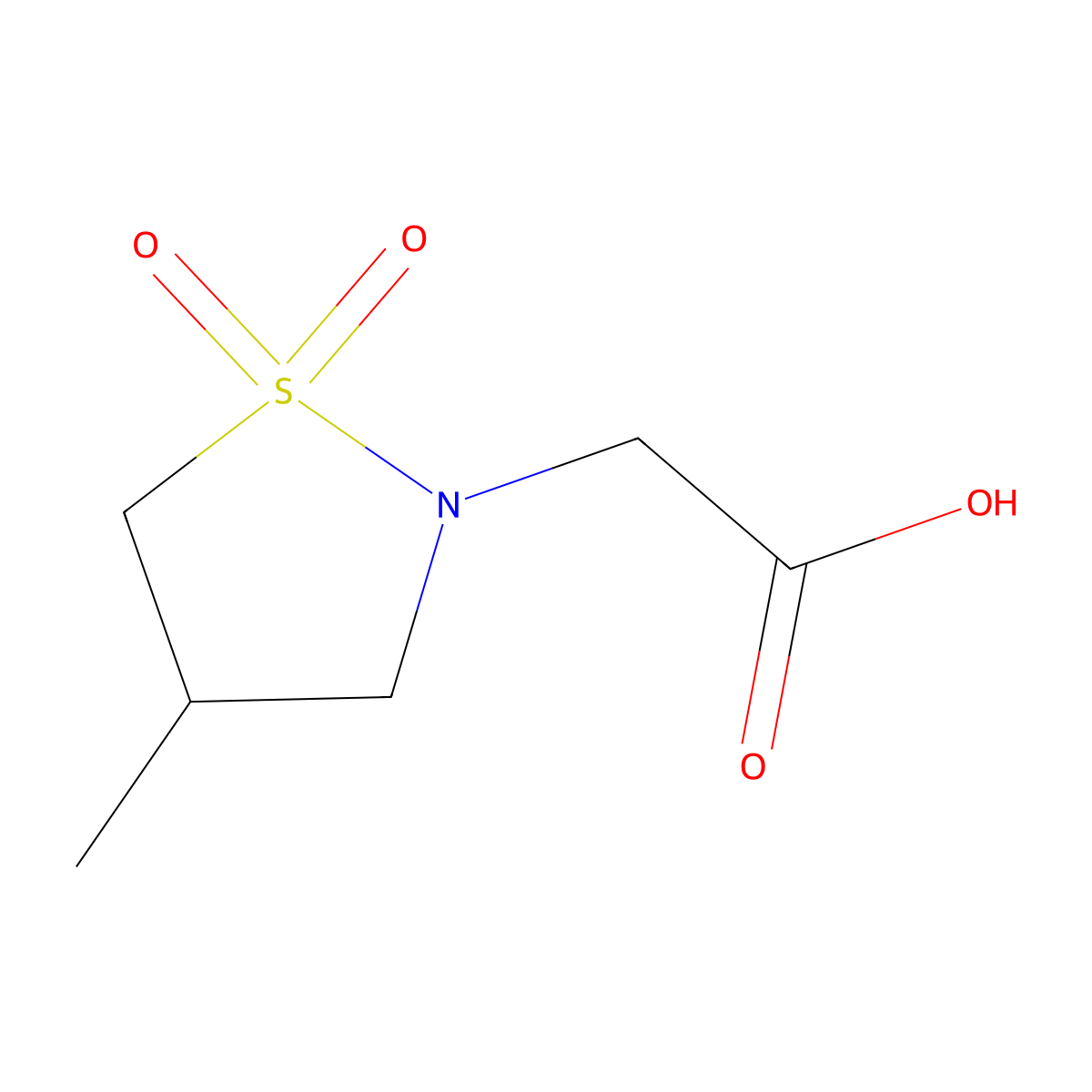 2-(4-Methyl-1,1-dioxo-1lambda6,2-thiazolidin-2-yl)acetic acid molecular structure, CAS 1528439-31-7