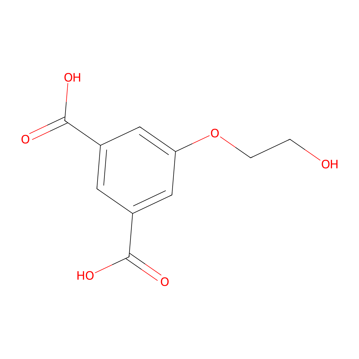 5-(2-Hydroxyethoxy)benzene-1,3-dicarboxylic acid molecular structure, CAS 152845-29-9