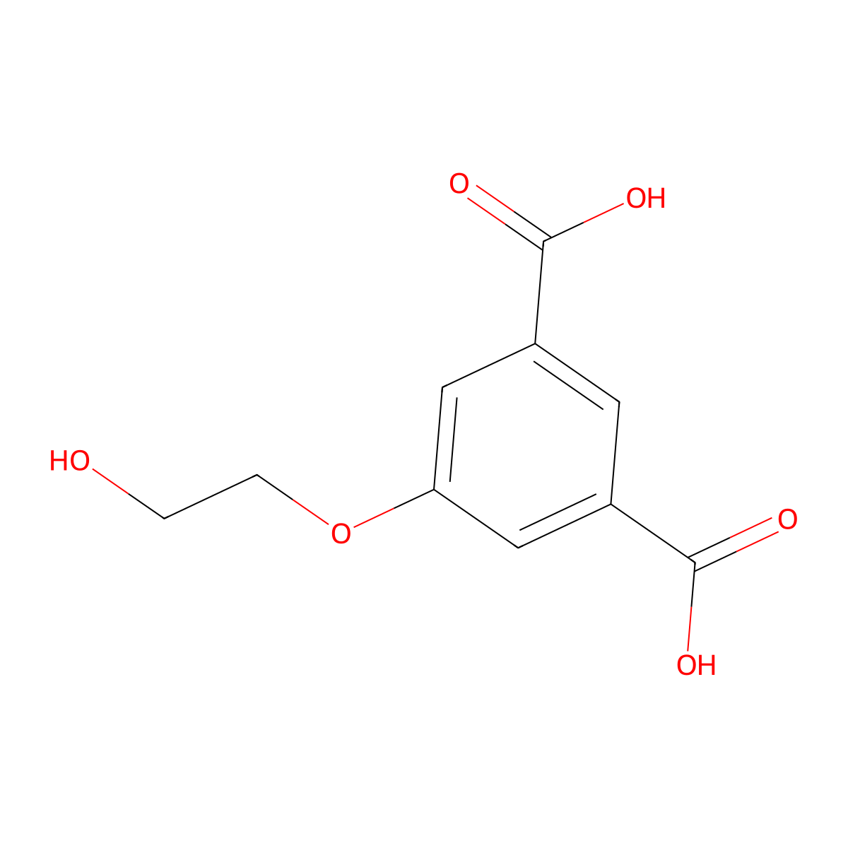 5-(2-Hydroxyethoxy)benzene-1,3-dicarboxylic acid molecular structure, CAS 152845-29-9