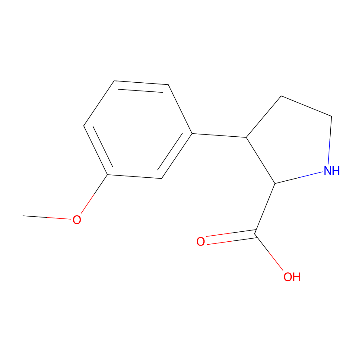 3-(3-Methoxyphenyl)pyrrolidine-2-carboxylic acid molecular structure, CAS 1528459-10-0