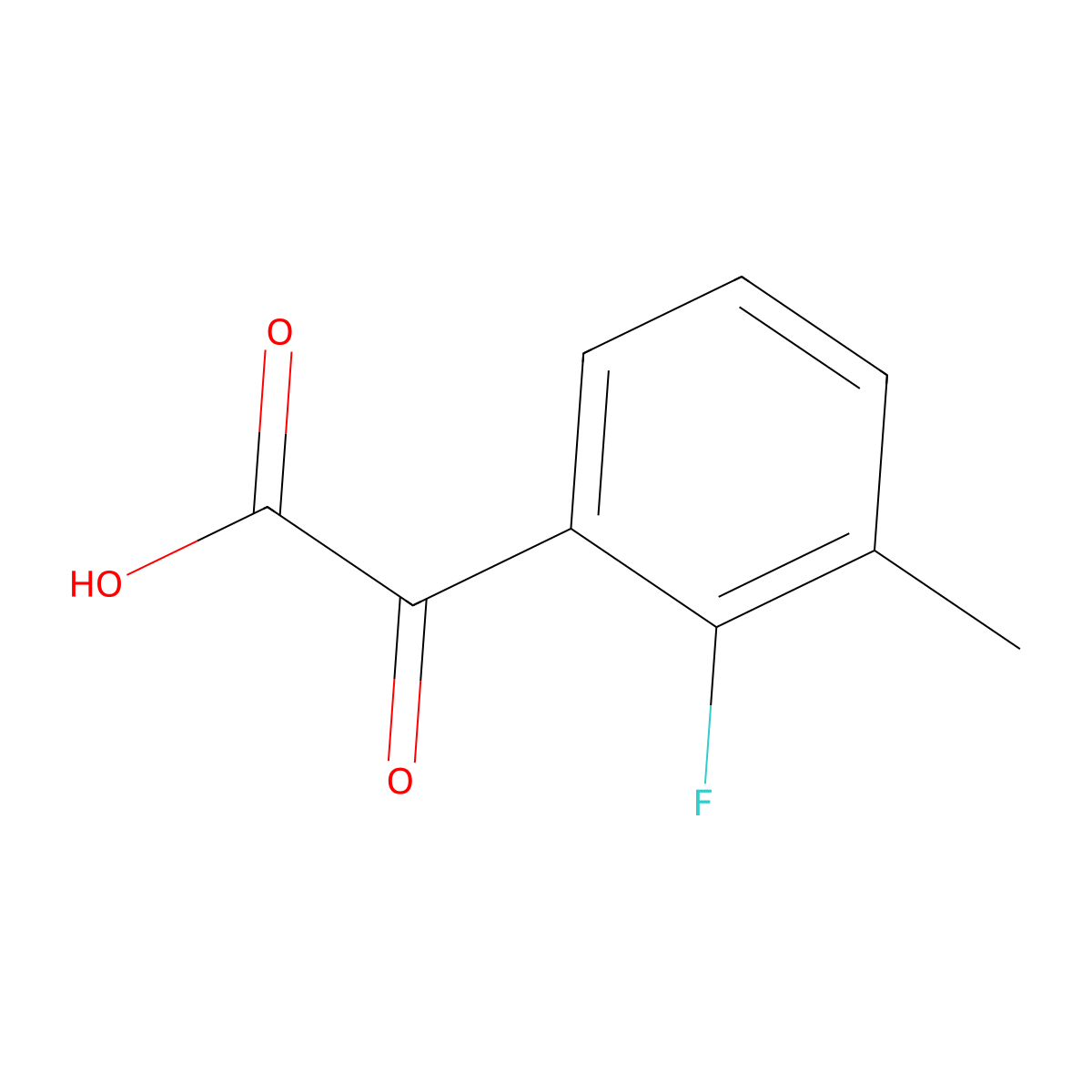 2-(2-Fluoro-3-methylphenyl)-2-oxoacetic acid molecular structure, CAS 1528462-55-6
