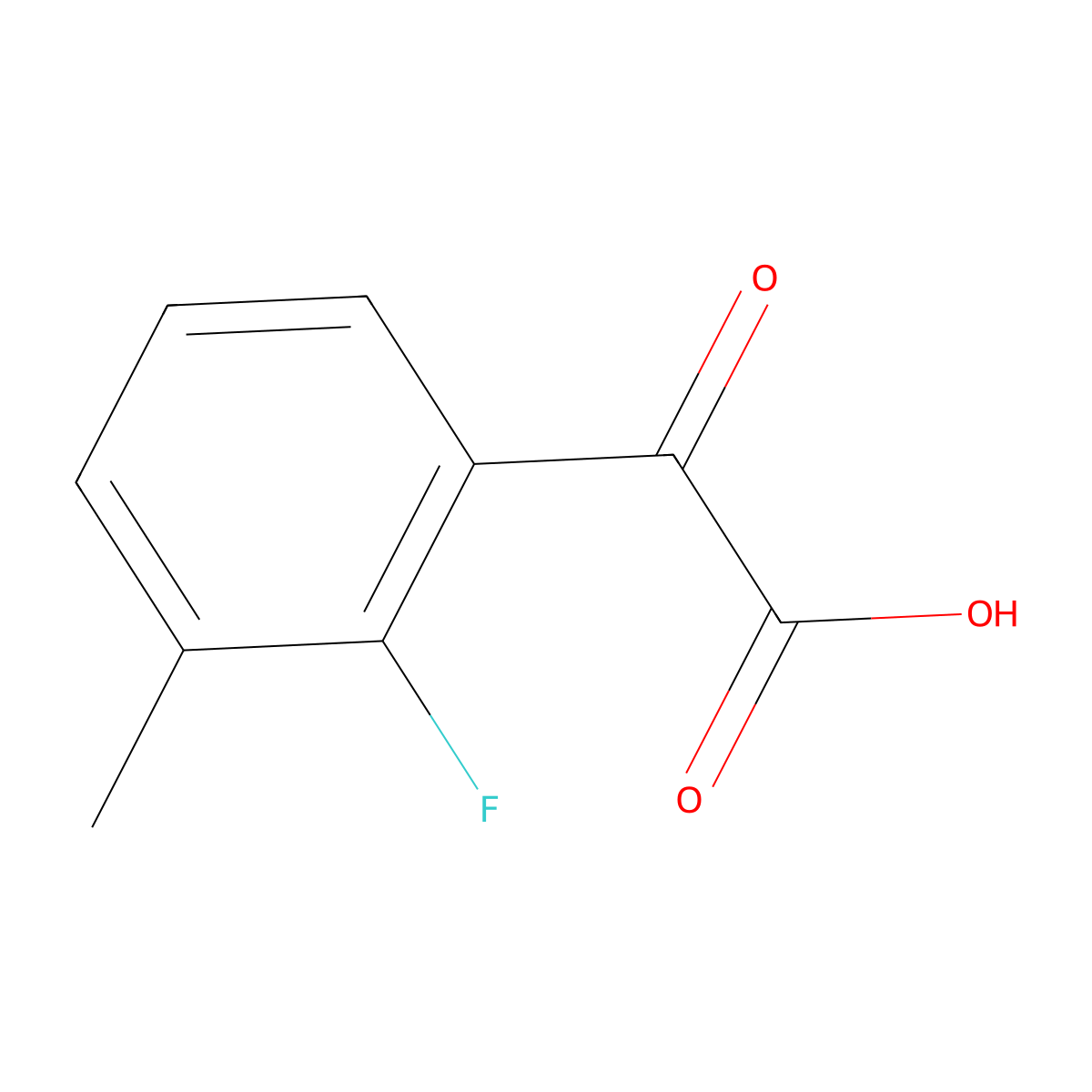 2-(2-Fluoro-3-methylphenyl)-2-oxoacetic acid molecular structure, CAS 1528462-55-6