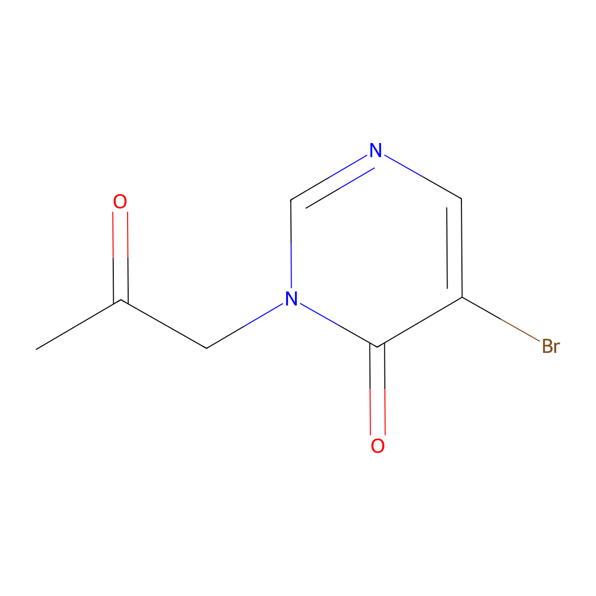5-Bromo-3-(2-oxopropyl)-3,4-dihydropyrimidin-4-one molecular structure, CAS 1528468-46-3