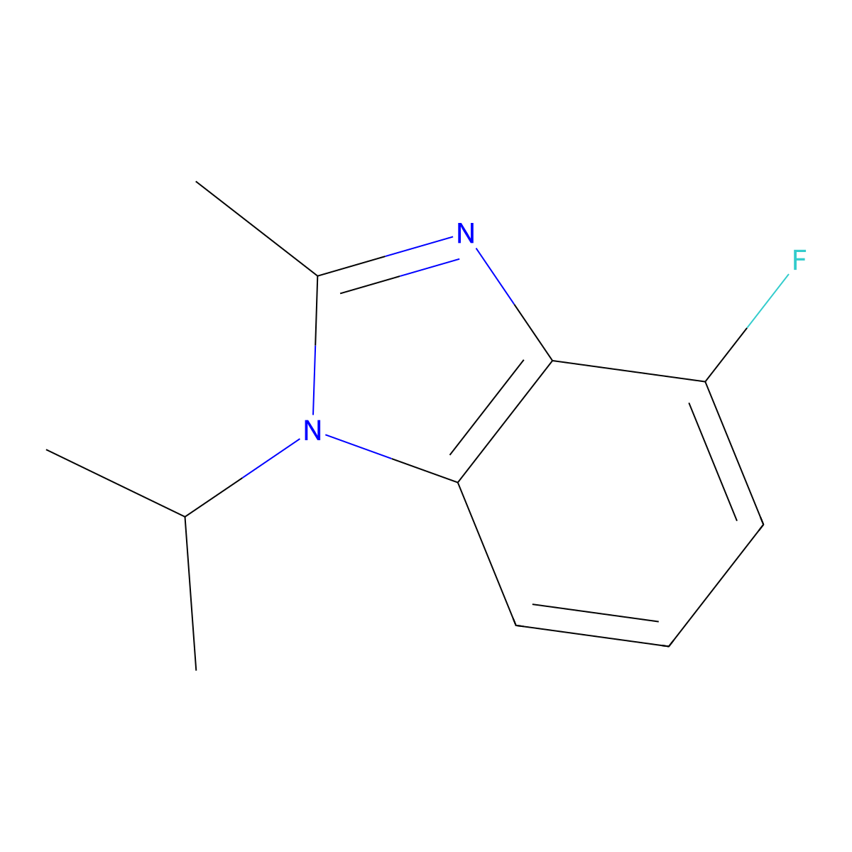 4-Fluoro-1-isopropyl-2-methyl-1H-benzo[d]imidazole molecular structure, CAS 1528469-78-4