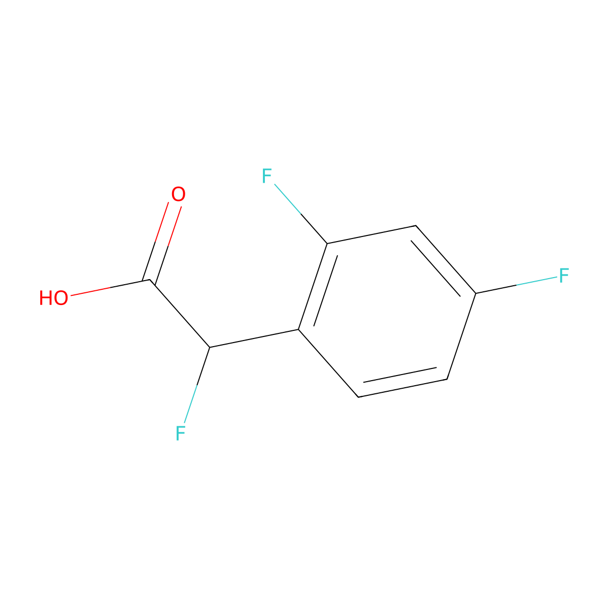 2-(2,4-Difluorophenyl)-2-fluoroacetic acid molecular structure, CAS 1528473-64-4