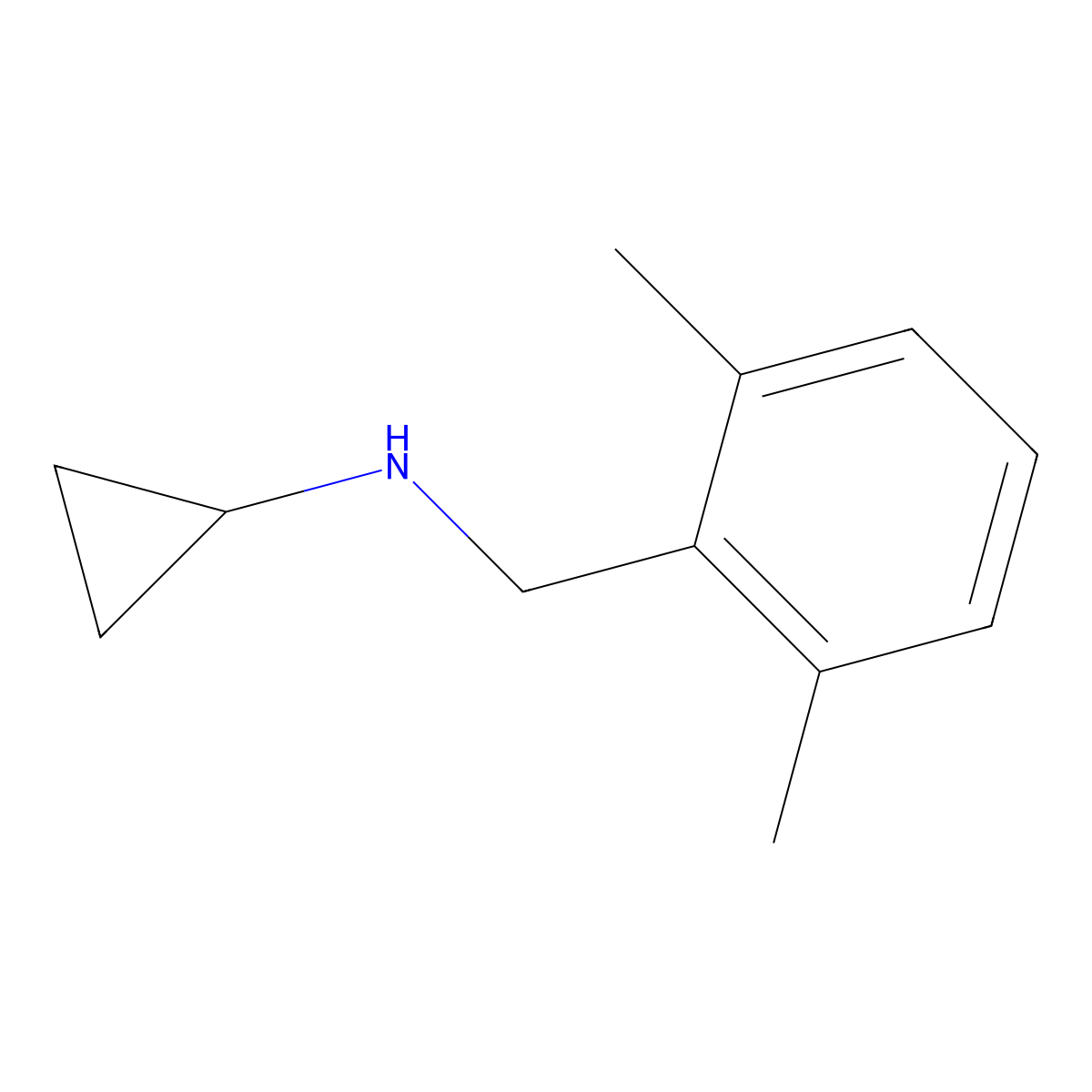 N-[(2,6-dimethylphenyl)methyl]cyclopropanamine molecular structure, CAS 1528480-51-4