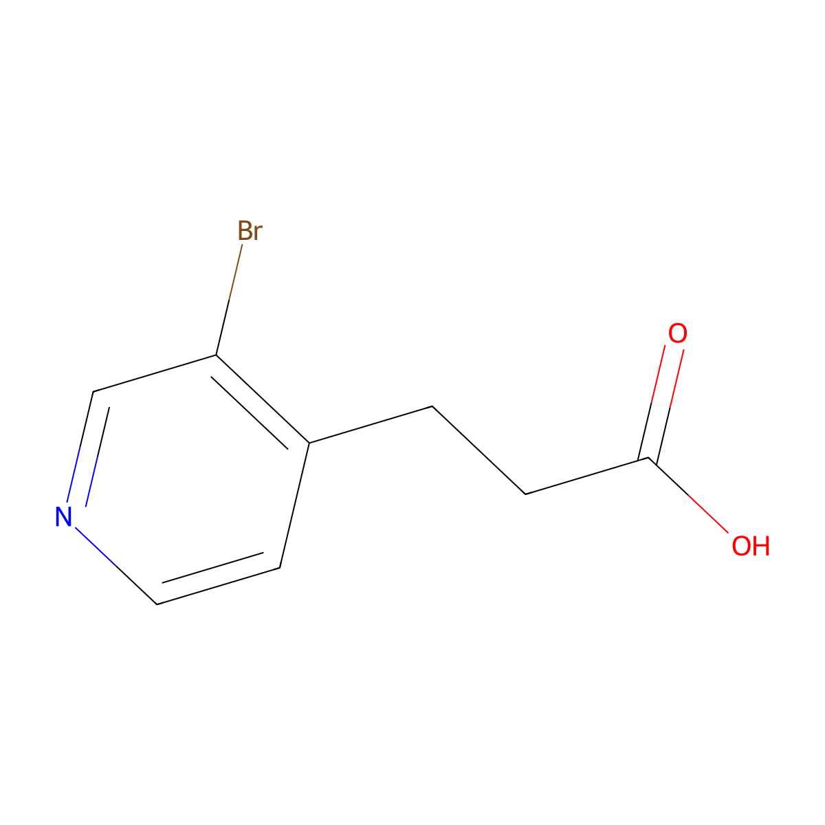 3-(3-Bromopyridin-4-yl)propanoic acid molecular structure, CAS 1528488-88-1