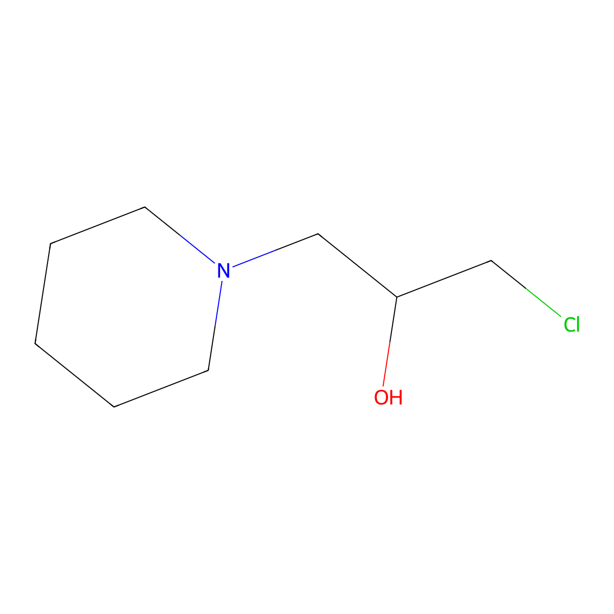 1-Chloro-2-hydroxy-3-(1-piperidinyl)-propane molecular structure, CAS 15285-63-9