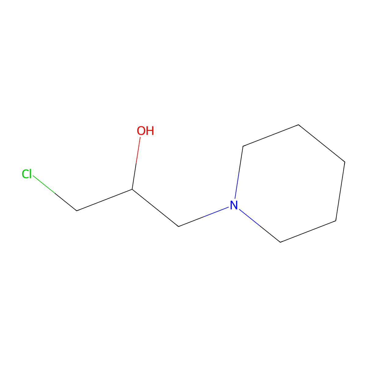 1-Chloro-2-hydroxy-3-(1-piperidinyl)-propane molecular structure, CAS 15285-63-9