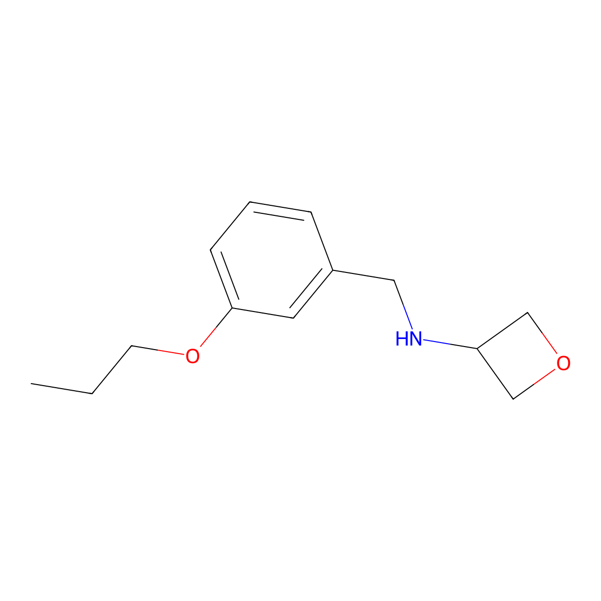 N-[(3-Propoxyphenyl)methyl]-3-oxetanamine molecular structure, CAS 1528543-63-6