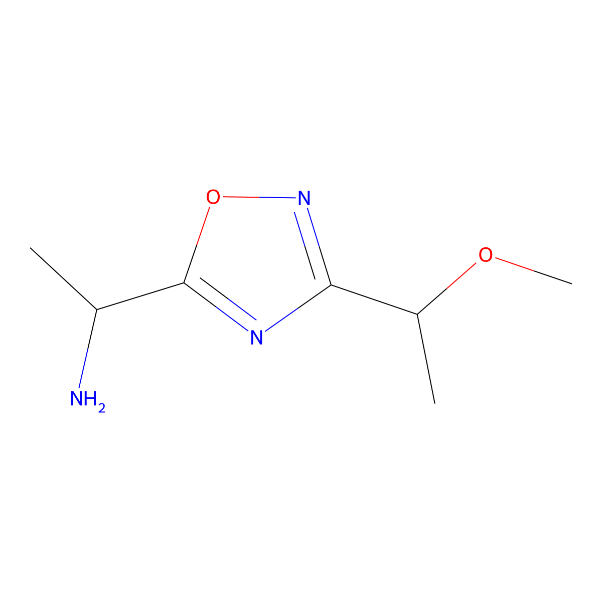 1-(3-(1-Methoxyethyl)-1,2,4-oxadiazol-5-yl)ethanamine molecular structure, CAS 1528545-97-2