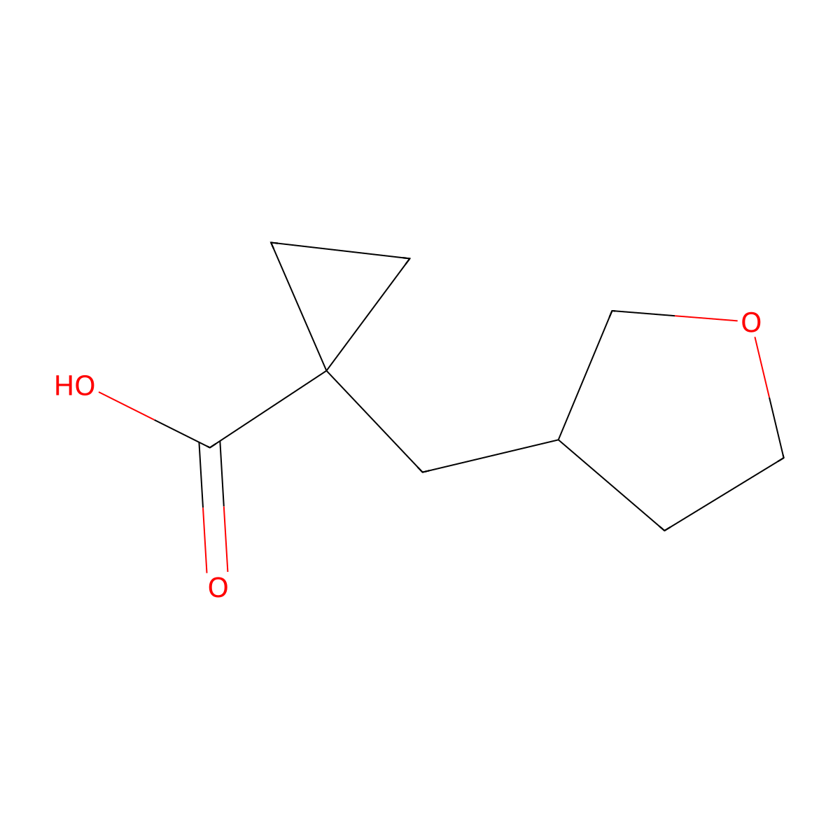 1-[(Oxolan-3-yl)methyl]cyclopropane-1-carboxylic acid molecular structure, CAS 1528546-28-2