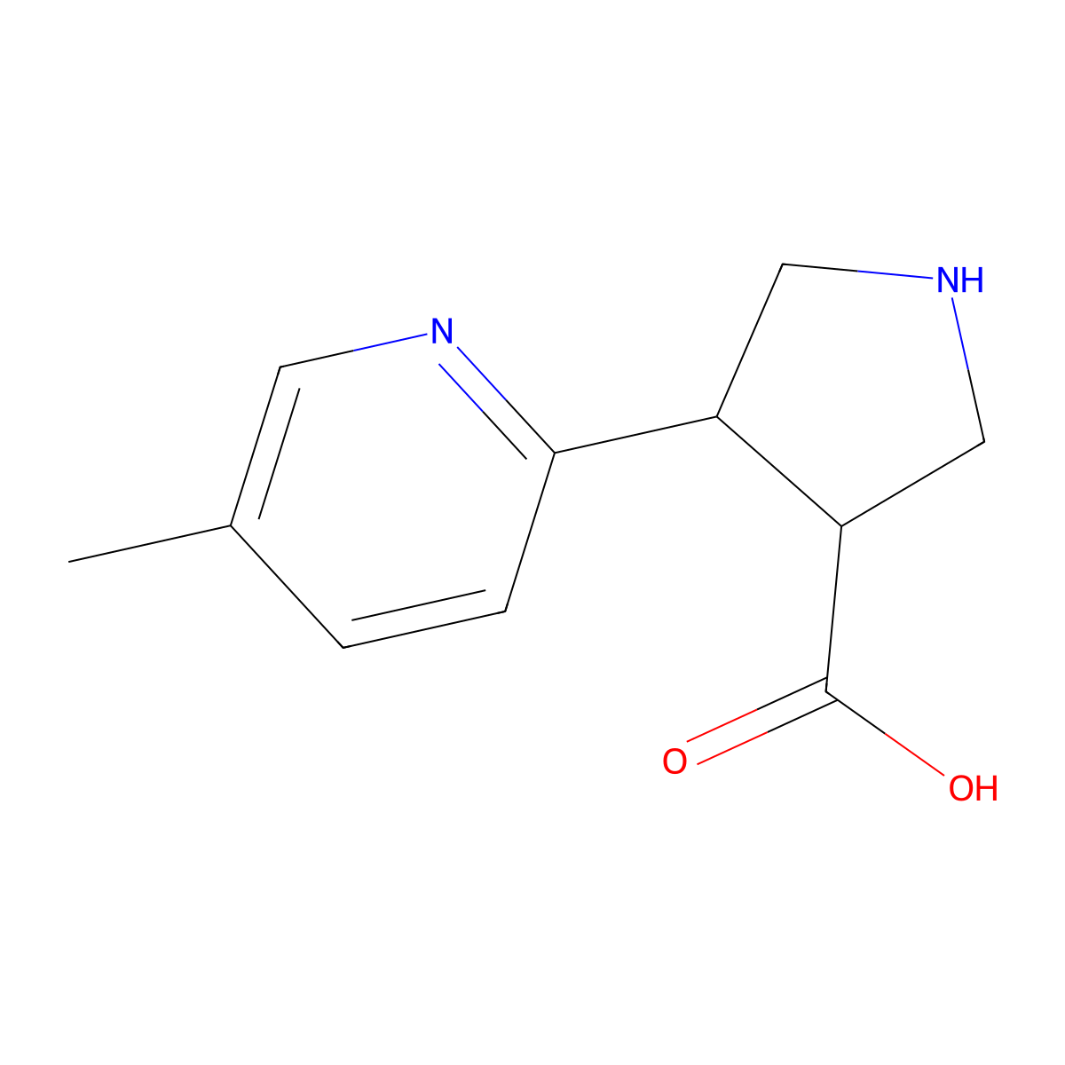 4-(5-Methylpyridin-2-yl)pyrrolidine-3-carboxylic acid molecular structure, CAS 1528551-51-0