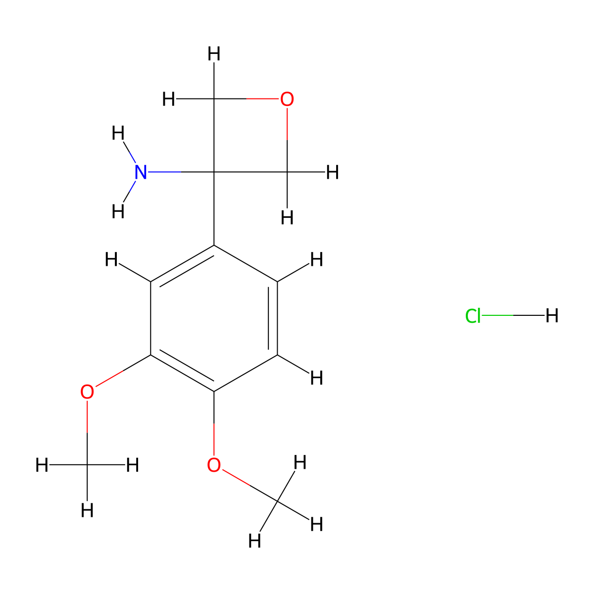 3-(3,4-Dimethoxyphenyl)oxetan-3-amine hydrochloride molecular structure, CAS 1528556-52-6