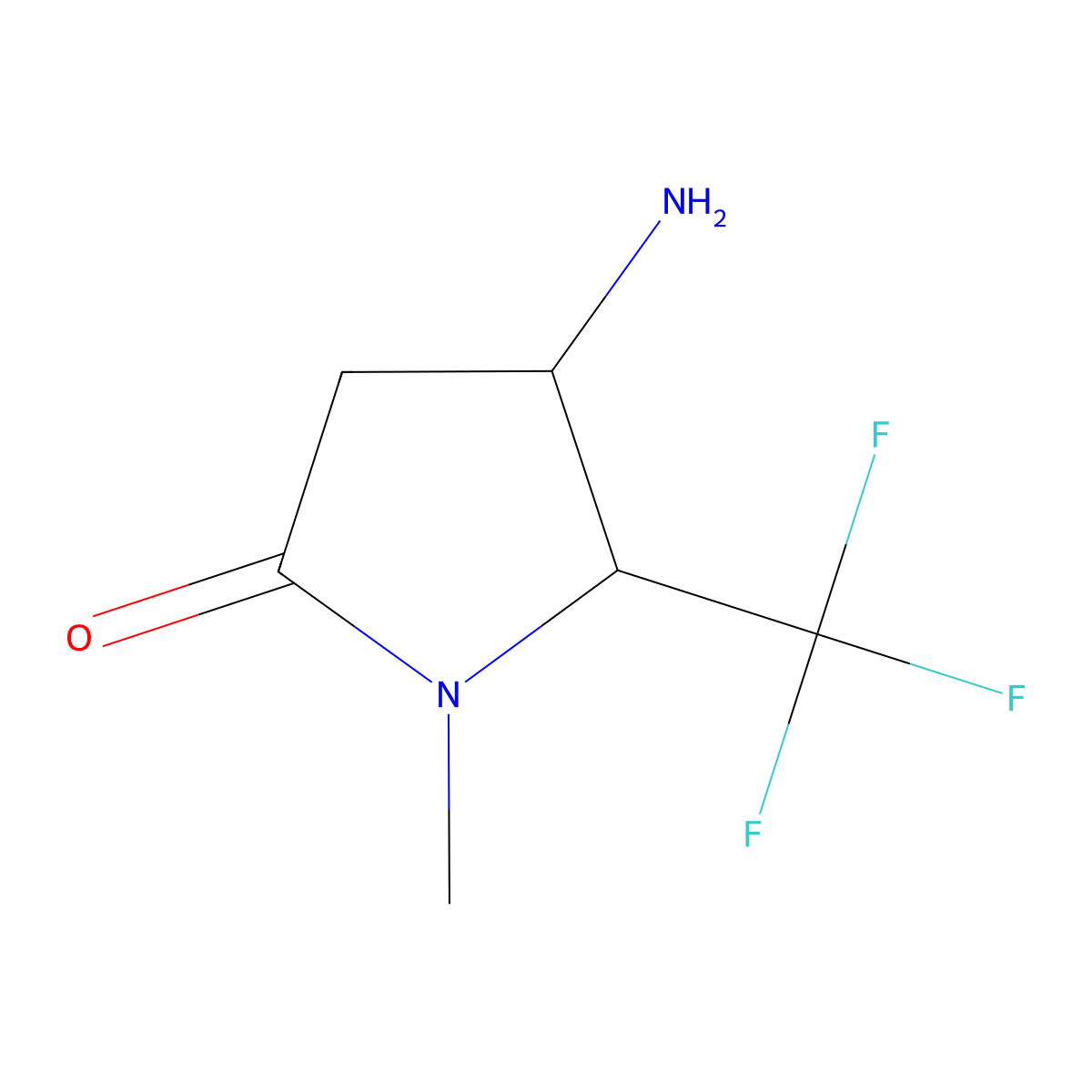 4-Amino-1-methyl-5-(trifluoromethyl)pyrrolidin-2-one molecular structure, CAS 1528560-16-8