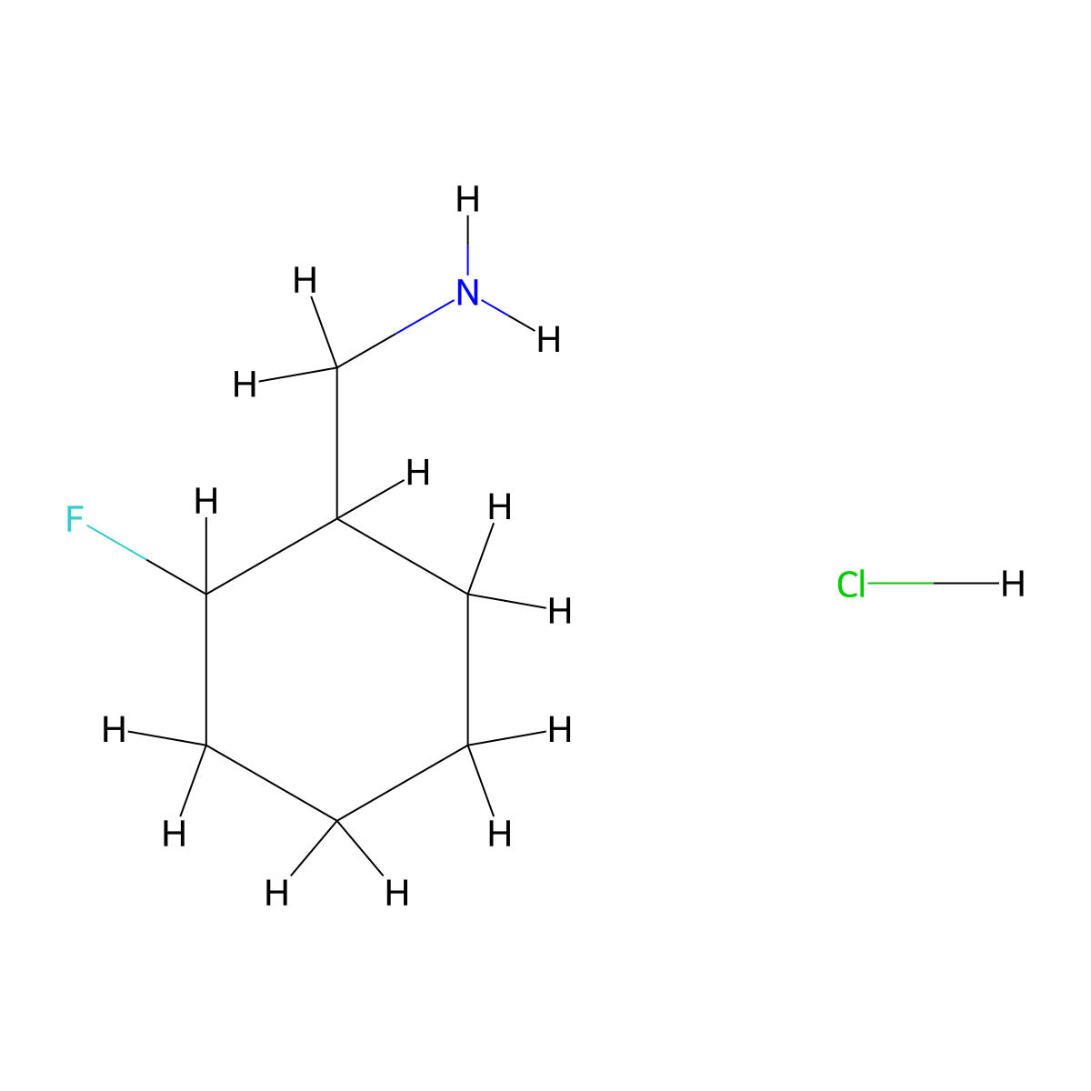 (2-Fluorocyclohexyl)methanamine hydrochloride molecular structure, CAS 1528564-77-3