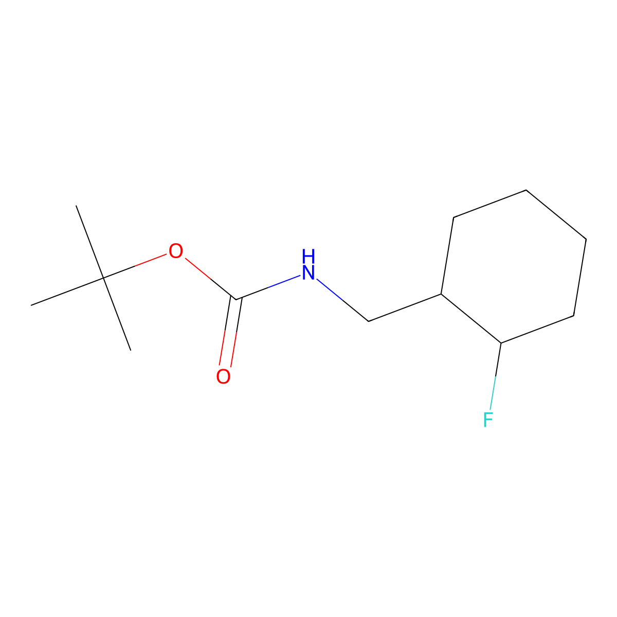 tert-butyl N-[(2-fluorocyclohexyl)methyl]carbamate molecular structure, CAS 1528564-82-0