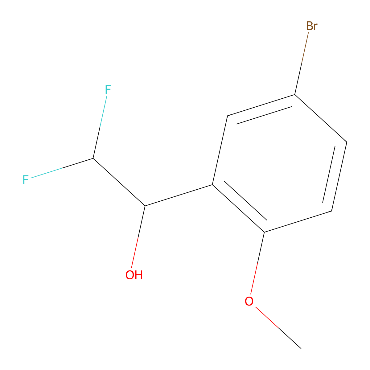 1-(5-Bromo-2-methoxyphenyl)-2,2-difluoroethan-1-ol molecular structure, CAS 1528567-81-8